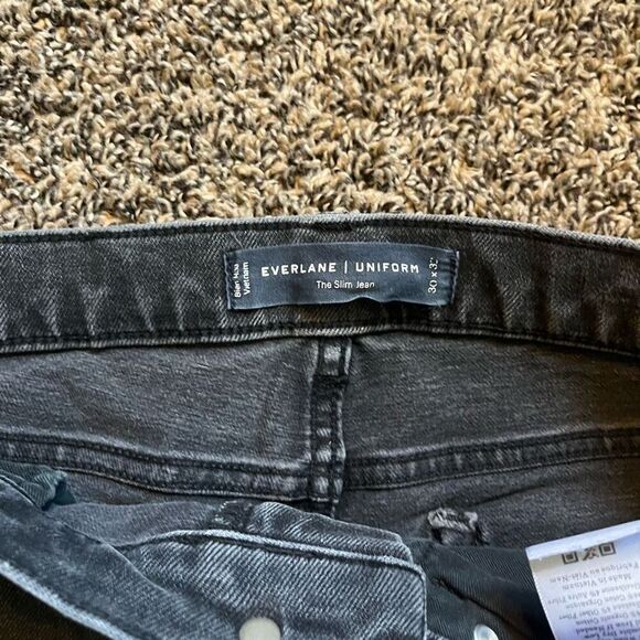 Everlane Jeans Men's 30x32 Washed Black Denim Slim Fit‎ Zip Fly Casual Wear - Picture 4 of 6